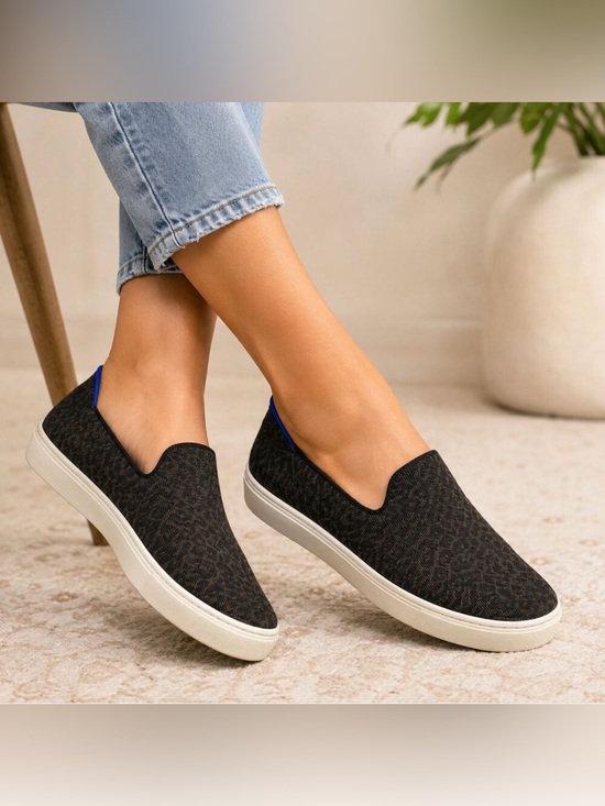 Rothy's Shoes - Rothy’s The Sneaker Slip On Shoes Espresso Spot Black Brown Knit Women’s Sz 7